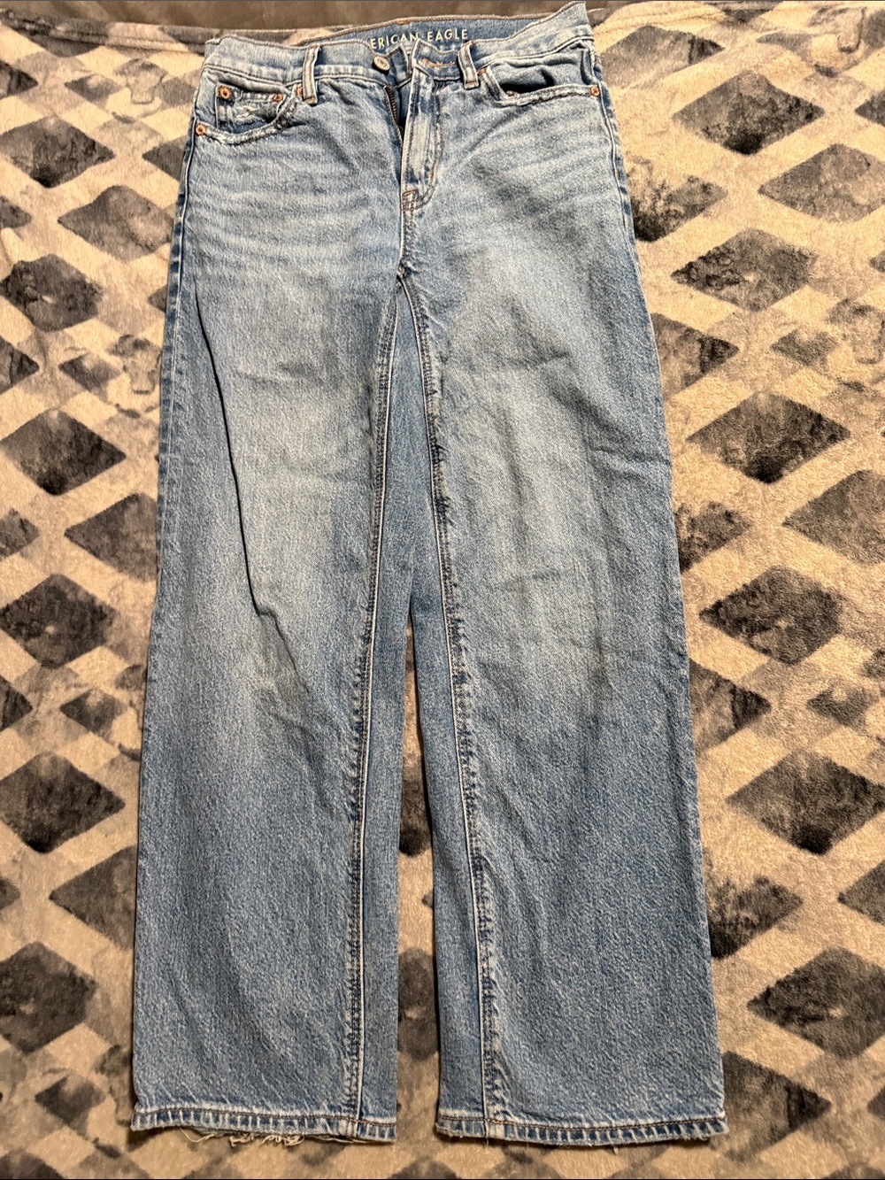American Eagle Outfitters Light Blue Straight-Leg Jeans